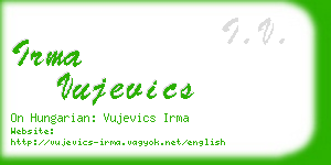 irma vujevics business card